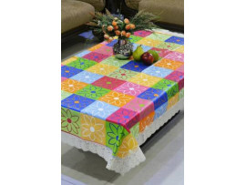 Tagve Printed 4 Seater Table Cover  (Multicolor, Plastic)